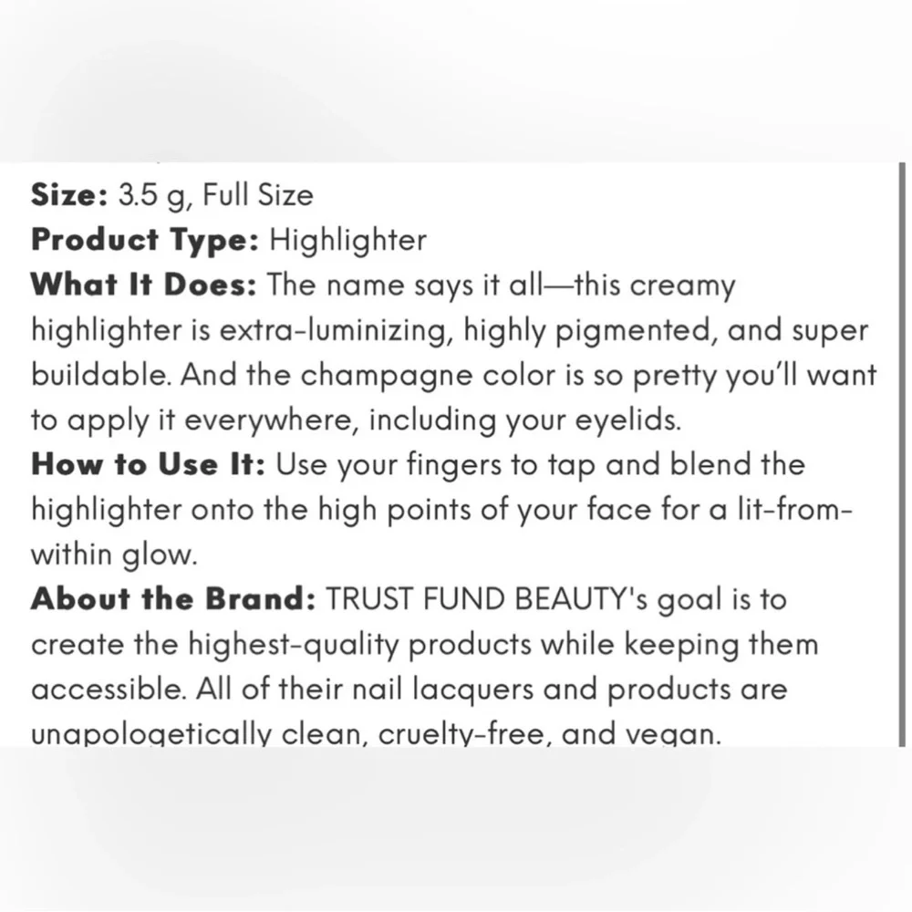 Trust fund beauty that glo tho cream highlighter golden glow new in box - Picture 6 of 9